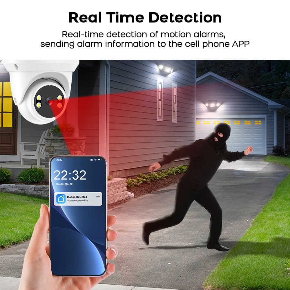 Tuya Smart  Security Camera 3MP HD Indoor Infrared Night Vision IP Cam Person/Vehicle Detection Home Dome Surveillance Camera