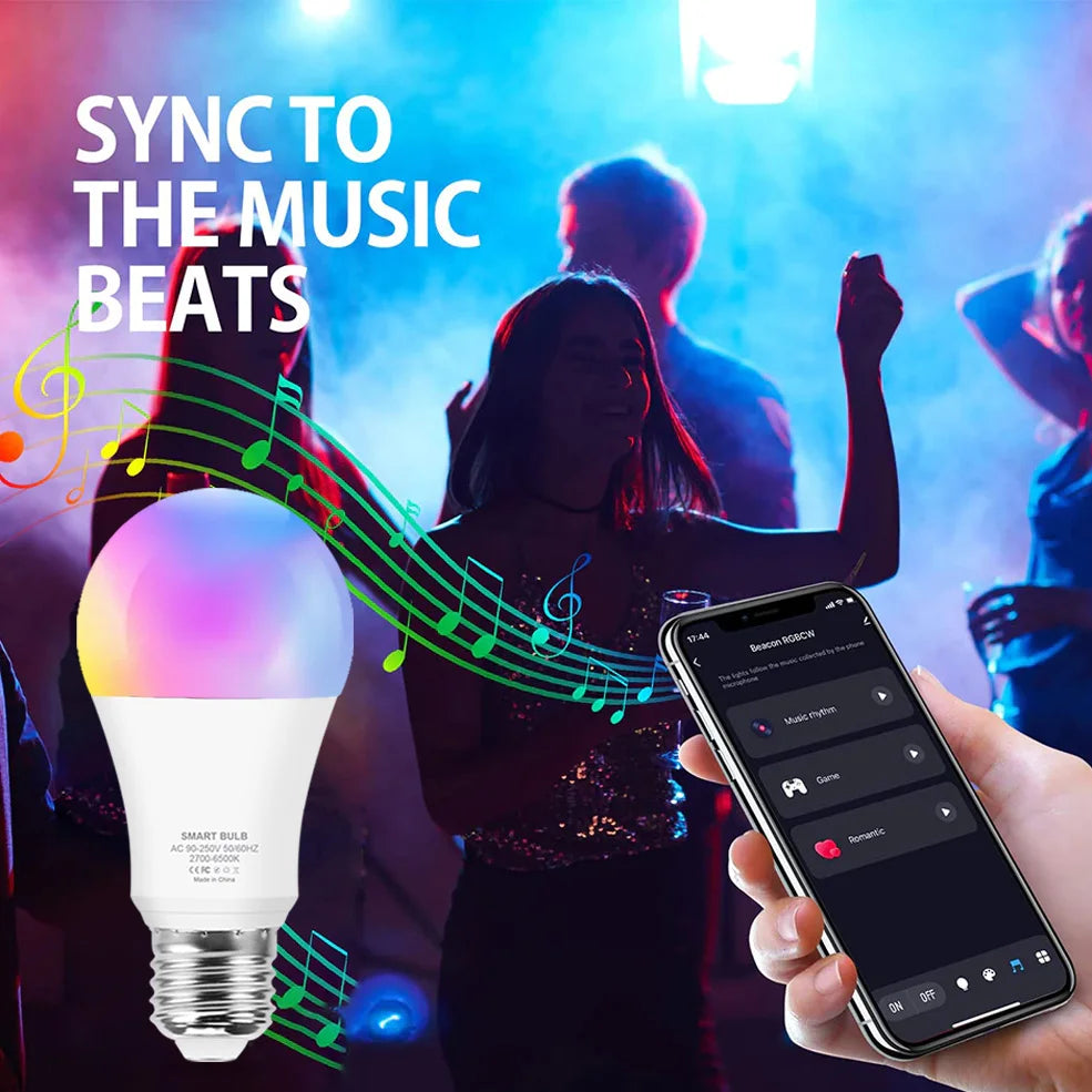 Bluetooth E27 Led Smart Bulb Tuya Smart RGB Lamp Ampoule Led Lights Bulb 15W 220V 110V Dimmable Home Timer Function Color Bulb