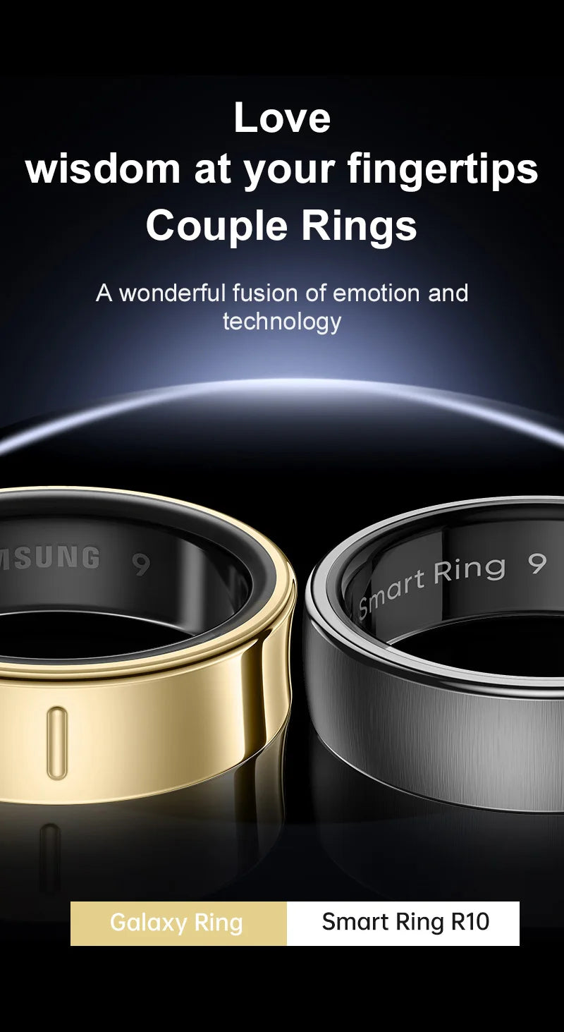 R10 Smart Ring For Men Women with Wireless Charging,SkinTemperature Health and Sleep Monitor,Multi-sport Modes For Andriod IOS
