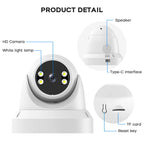 Tuya Smart  Security Camera 3MP HD Indoor Infrared Night Vision IP Cam Person/Vehicle Detection Home Dome Surveillance Camera