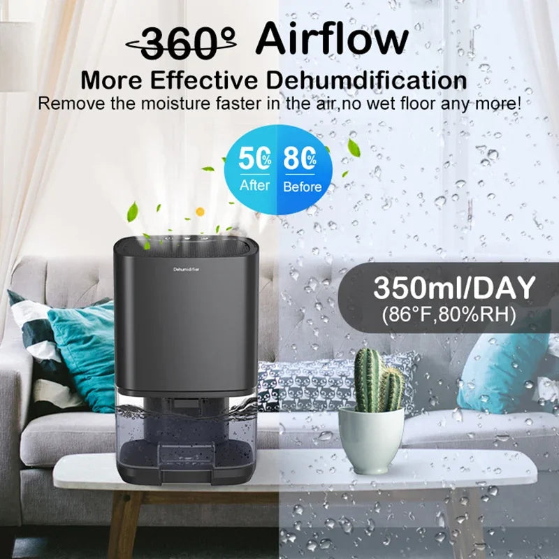 1000ML Air Dehumidifier with Basic Air Filter for Home Room Office Kitchen Moisture Absorbers Machine Anti Humidity Air Dryer