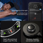 R10 Smart Ring For Men Women with Wireless Charging,SkinTemperature Health and Sleep Monitor,Multi-sport Modes For Andriod IOS