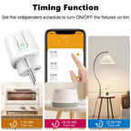 Matter WiFi Smart 16A/20A Plug EU Smart Socket Power Outlet Home Appliance for HomeKit SmartThings Works with Siri Alexa