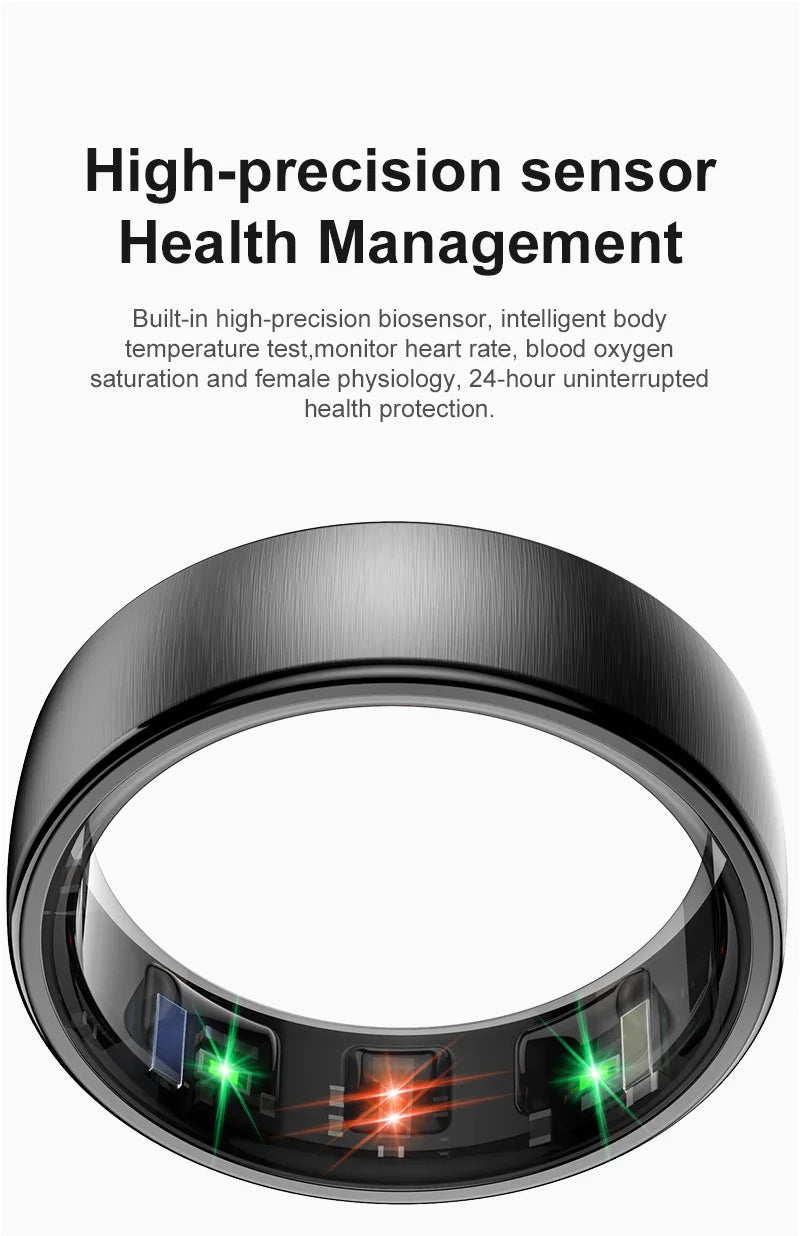 R10 Smart Ring For Men Women with Wireless Charging,SkinTemperature Health and Sleep Monitor,Multi-sport Modes For Andriod IOS